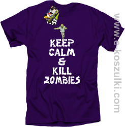 Keep calm and kill zombies - Koszulka męska fiolet