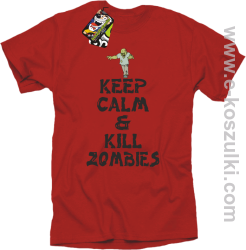 Keep calm and kill zombies - Koszulka męska czerwony