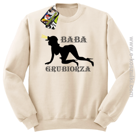 Baba Grubiorza - bluza bez kaptura STANDARD beżowa