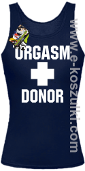 Orgasm Donor - top damski granatowy