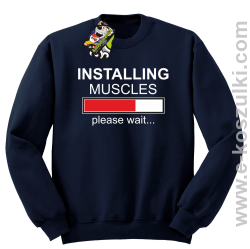 Installing muscles please wait - bluza bez kaptura granatowa