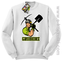 Grubiorz - bluza bez kaptura STANDARD biała