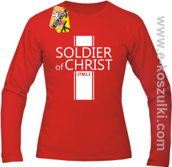 Soldier of Christ -  Żołnierz Chrystusa - Longsleeve męski czerwony