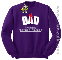 Dad The Real Mother fucker - bluza bez kaptura STANDARD fioletowa