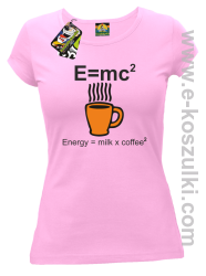 E=mc2 - Energy = Milk x Coffee 2 - koszulka damska różowa