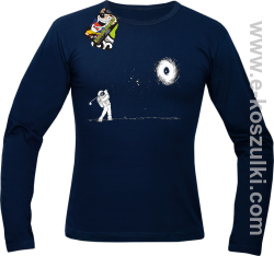 AstroGolfista na księżycu - longsleeve męski granatowy