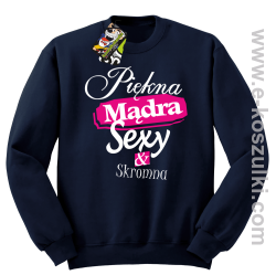 Piękna mądra sexy _ skromna - bluza bez kaptura STANDARD granatowa