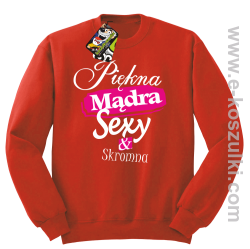 Piękna mądra sexy _ skromna - bluza bez kaptura STANDARD czerwony