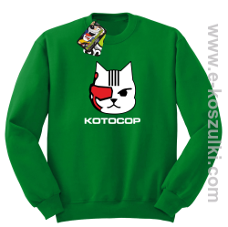 KotoCop - bluza bez kaptura STANDARD zielona