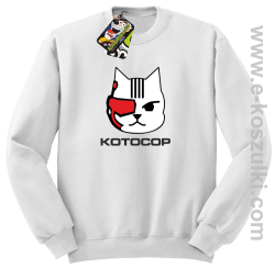 KotoCop - bluza bez kaptura STANDARD biała