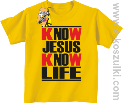 Know Jesus know life - Koszulka dziecięca żółty