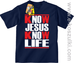 Know Jesus know life - Koszulka dziecięca granat