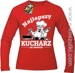 Mamma Mia Najlepszy kucharz na świecie - longsleeve męski czerwony