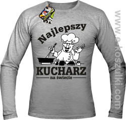 Mamma Mia Najlepszy kucharz na świecie - longsleeve męski melanż 