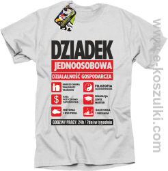 DZIADEK - Jednoosobowa działalność gospodarcza - koszulka męska biała