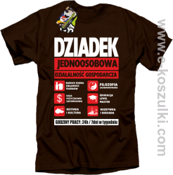 DZIADEK - Jednoosobowa działalność gospodarcza - koszulka męska brązowa 