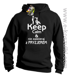 Keep Calm _ Nie zadzieraj z Fryzjerem - SUSZARKA - bluza z kapturem czarna 