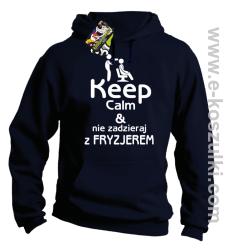 Keep Calm _ Nie zadzieraj z Fryzjerem - SUSZARKA - bluza z kapturem granatowa