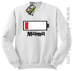 MAMA Bateria do ładowania - bluza bez kaptura STANDARD biała