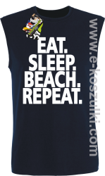 Eat Sleep Beach Repeat - bezrękawnik męski granatowy