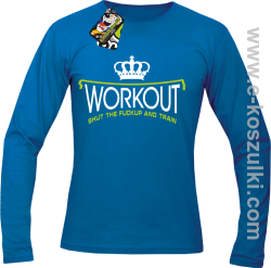 Workout shut the FUCKUP and train - longsleeve męski niebieski