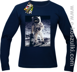 Kosmonauta z deskorolką - longsleeve męski granatowy