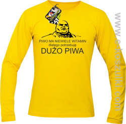 Piwo ma niewiele witamin dlatego potrzebuję dużo piwa - Longsleeve męski żółty