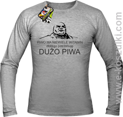 Piwo ma niewiele witamin dlatego potrzebuję dużo piwa - Longsleeve męski melanż 