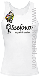 Szefowa wszystkich szefów - Small Girl - top damski biały