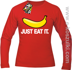 JUST EAT IT Banana - longsleeve męski czerwony