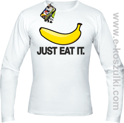 JUST EAT IT Banana - longsleeve męski biały