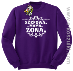 Szefowa Mama Żona - bluza bez kaptura STANDARD fioletowa
