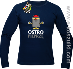 OSTRO pieprzę - longsleeve męski granatowy