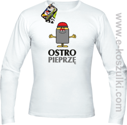 OSTRO pieprzę - longsleeve męski biały