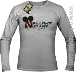 Najlepszy dziadek na świecie ala Mickey - Longsleeve męski melanż