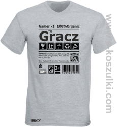 Gracz GAMER - koszulka męska V-neck melanż 