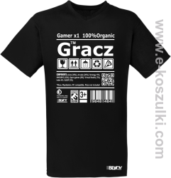 Gracz GAMER - koszulka męska V-neck czarna