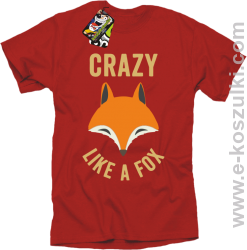 Crazy like a Fox - koszulka męska czerwona