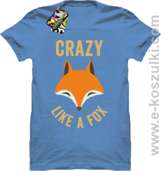 Crazy like a Fox - koszulka męska błekitna