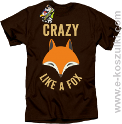 Crazy like a Fox - koszulka męska brązowa