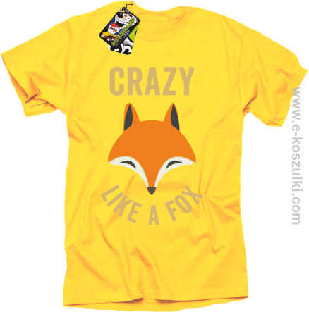 Crazy like a Fox - koszulka męska żółta