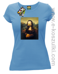 Mona Lisa Mother Ducker - koszulka damska błękitna