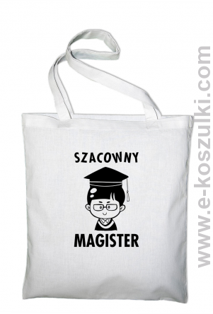 Szacowny MAGISTER - torba eko z nadrukiem biała