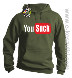 YOUSUCK ale Parody YT - bluza z kapturem khaki