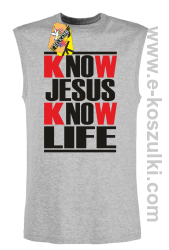 Know Jesus know life - TOP TANK męski melanż
