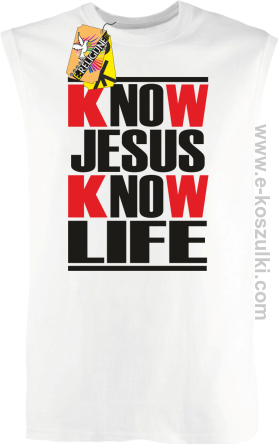 Know Jesus know life - TOP TANK męski biały