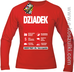 DZIADEK - Jednoosobowa działalność gospodarcza - Longsleeve męski czerwony