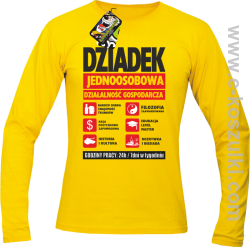 DZIADEK - Jednoosobowa działalność gospodarcza - Longsleeve męski żółty