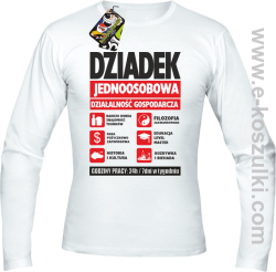 DZIADEK - Jednoosobowa działalność gospodarcza - Longsleeve męski biały