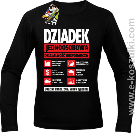 DZIADEK - Jednoosobowa działalność gospodarcza - Longsleeve męski czarny